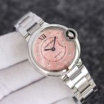 TW Factory Cartier 33*10MM NH05 Movement Sapphire Glass White/Pink Dial Couple Watch
